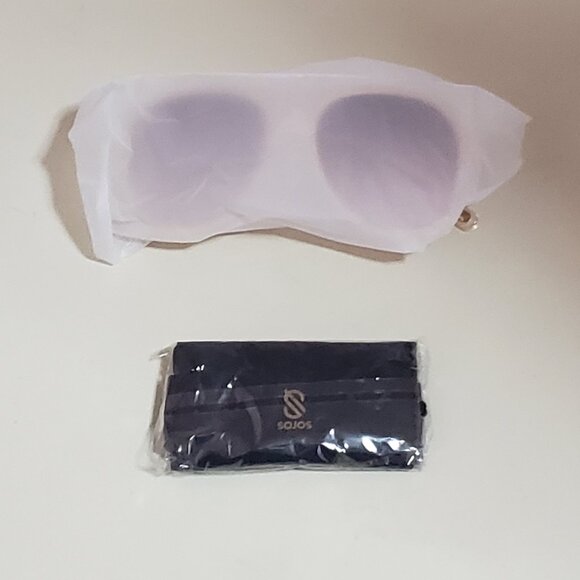 Retro Polarized Aviator Pink Light Brown Sunglasses [SOJOS] [56-20-143] - Picture 2 of 6